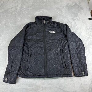 The North Face Black Patterned Puffer Jacket Women's XL
